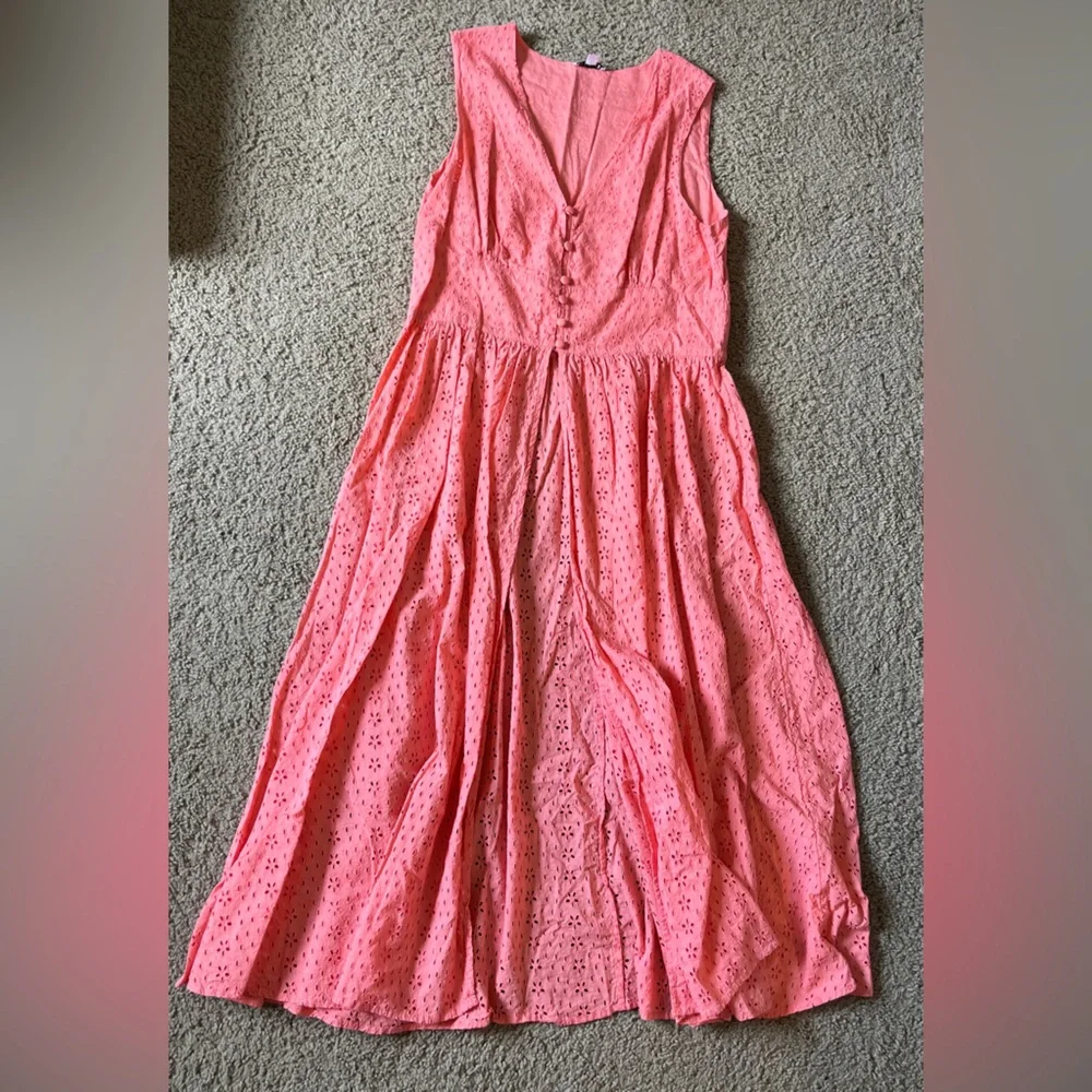 Venus 2 Piece Set Pink Salmon Eyelet Maxi Top (sz 16) & Matching bottoms (sz 14)